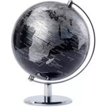 Globo de secretária político TROIKA LUNAR, 20 cm de diâmetro, 270 mm de altura, preto/prateado