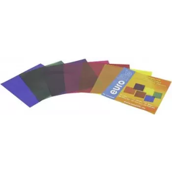 Conjunto de filtros de cor EUROLITE 94100300 — vermelho, azul, verde, amarelo, lilás, violeta