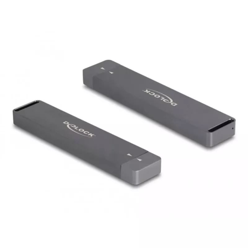 Delock - Caixa para armazenamento - caixa externa para SSD M.2 NVMe PCIe ou SSD SATA com ficha USB 10 Gbps Type-A - M.2 - cartão M.2 NVMe / SATA 6Gb/s - USB