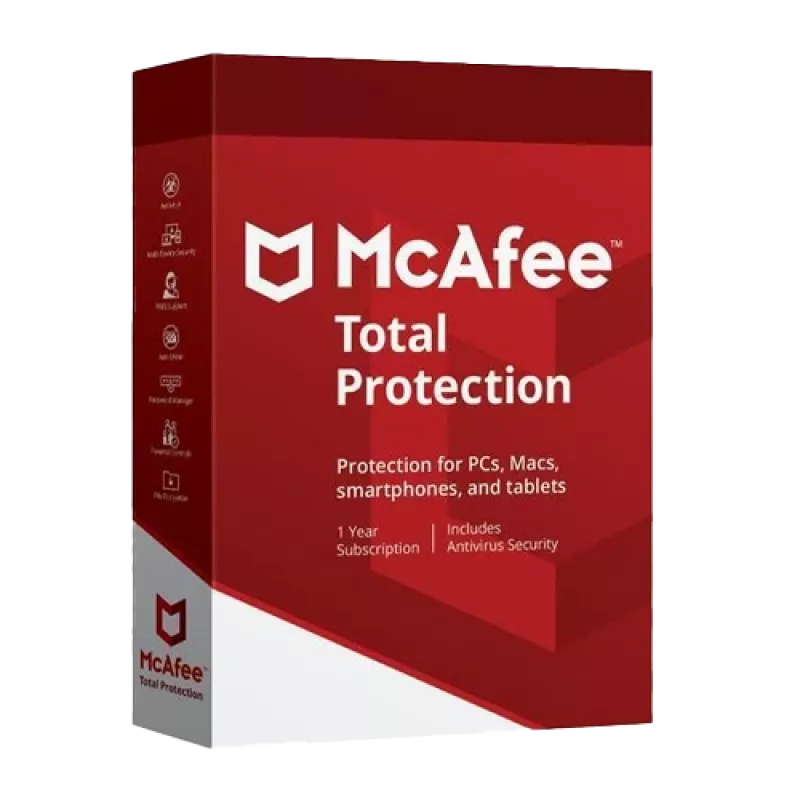McAfee Total Protection – 10 dispositivos / 1 ano, Global