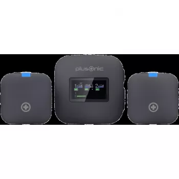 Kit de microfone sem fios Plusonic PS-TDS8 com conectividade USB-C, Lightning e 3,5 mm