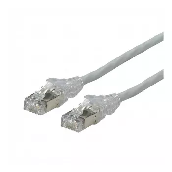 Cabo de rede DTWYLER Cat.6A (Classe EA) S/FTP, CU 7702 flex LSOH, AMP v2, cruzado, cinzento, 2 m