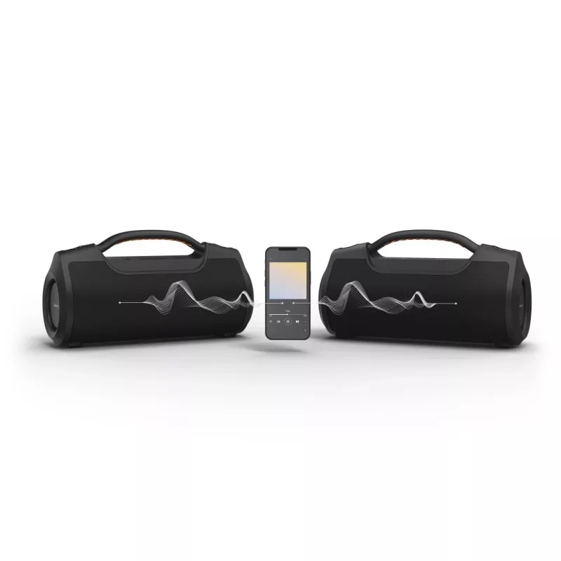 Barra de som HAMA Soundbarrel 2.0 preto Bluetooth sem fios — compacta 2.0 canais