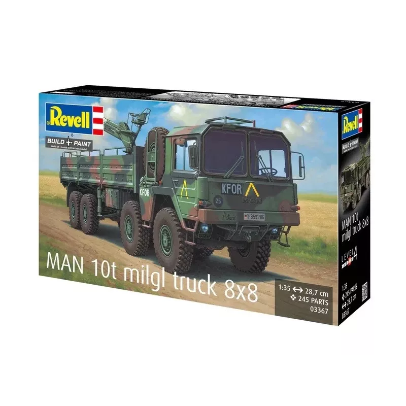 Maquete em plástico REVELL Man 10T Milgl 8x8 camião à escala 1/35