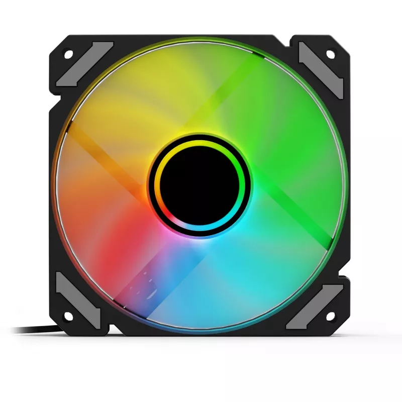 SHARKOON SHARK Mirror RGB PWM 120 mm ventoinha de caixa, 1500 RPM, preta