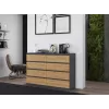 Cómoda Top e shop M8 140 ANT/ART — 8 gavetas, antracite/carvalho, 1380×400×970 mm, aglomerado
