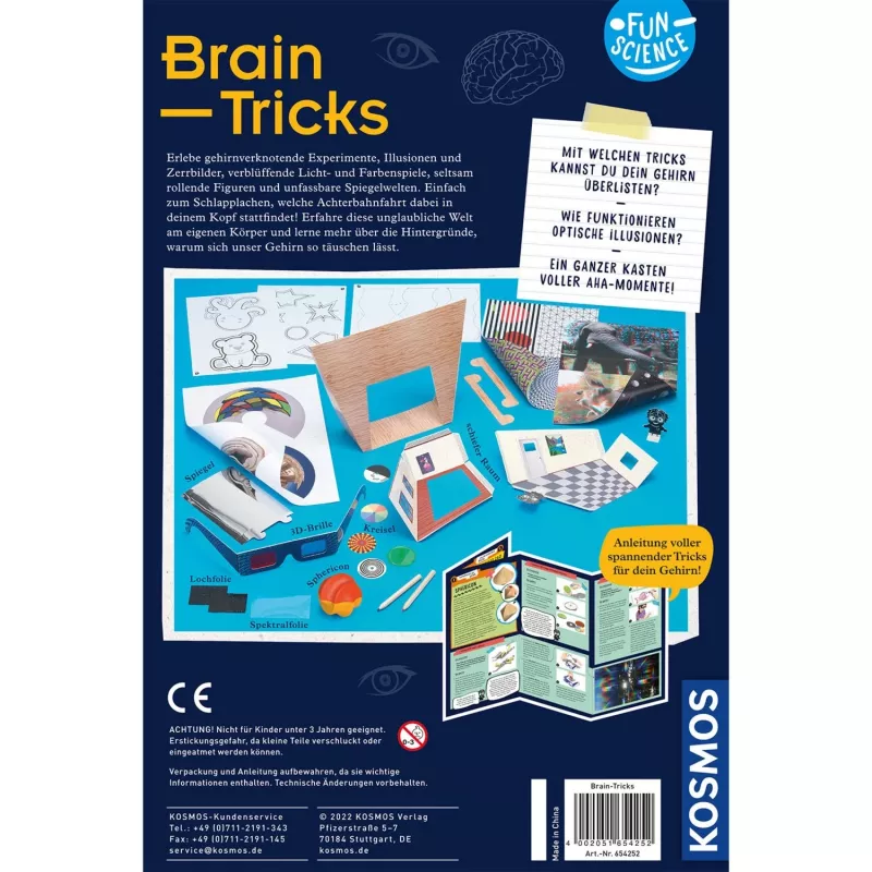 Kosmos Fun Science Brain Tricks, Conjunto de experiências, Eletricidade, 8 anos, Multicolor