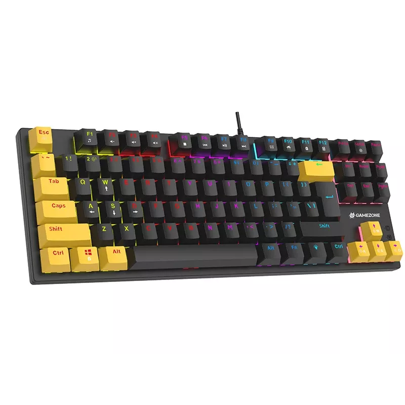 Tracer HORNET 87 Teclado Rato incluído Gaming USB QWERTY Inglês Preto, Amarelo