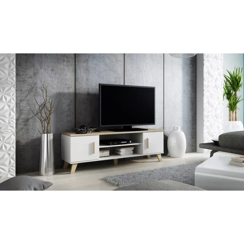 Suporte de TV Cama LOTTA 160 2D2K branco/sonoma