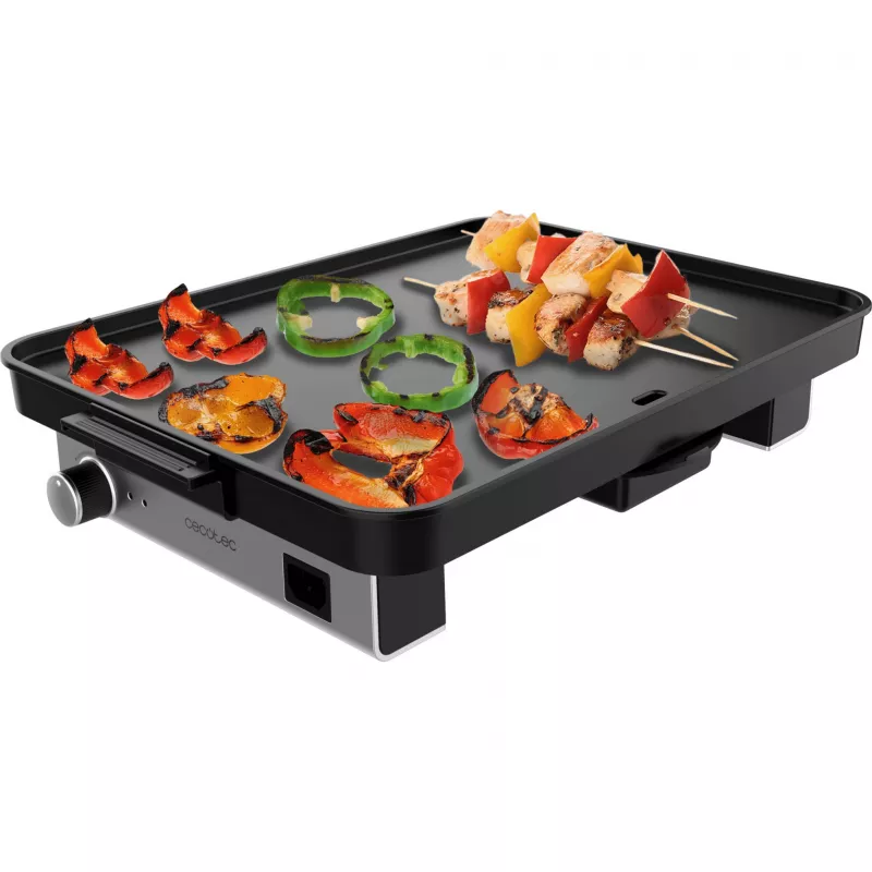 Grelhador de mesa Magnet 1800, placa de grelhar elétrica preta/prateada, 1.800 watts