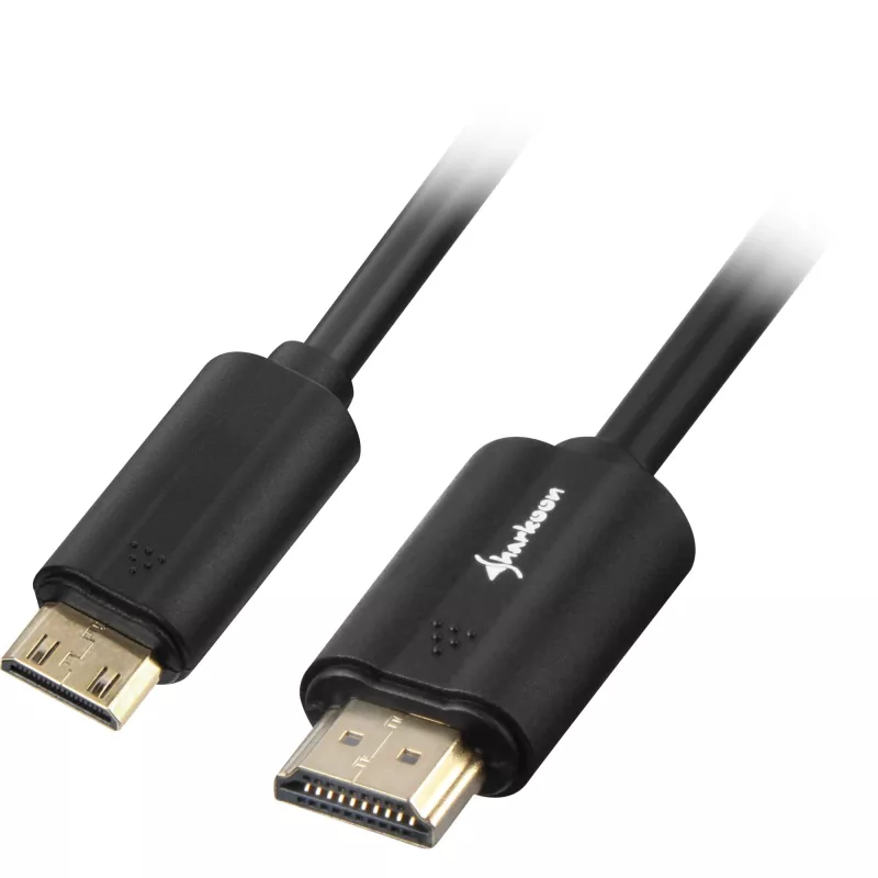 Cabo adaptador ficha HDMI > ficha Mini-HDMI (preto, 1 metro, HDMI 4K)