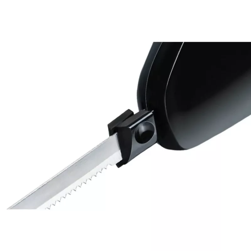 Faca elétrica Rommelsbacher EM 150 120 W – lâminas em aço inoxidável, comprimento útil da lâmina 15 cm, preta