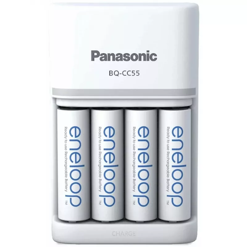 Carregador de pilhas PANASONIC Eneloop Smartplus BQ-CC55 + 4x AA 2000 mAh (K-KJ55MCD40E)