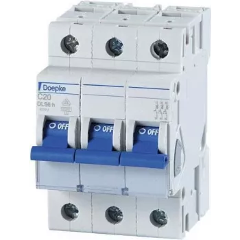 Disjuntor DOEPKE C32A DLS-6H-C32-3-6-KA 6kA 3 polos 400V característica C DLS-6H-C32-3-6-KA (09914296)