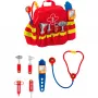 Theo Klein 4314 Mochila de emergência e resgate I com estetoscópio, seringa e muito mais I medidor de tensão eletrónico com som I brinquedo para crianças