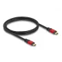 DeLOCK Cabo USB Type-C Macho para Macho 10 Gbps PD 3.0 100 W 1 m Vermelho Metal