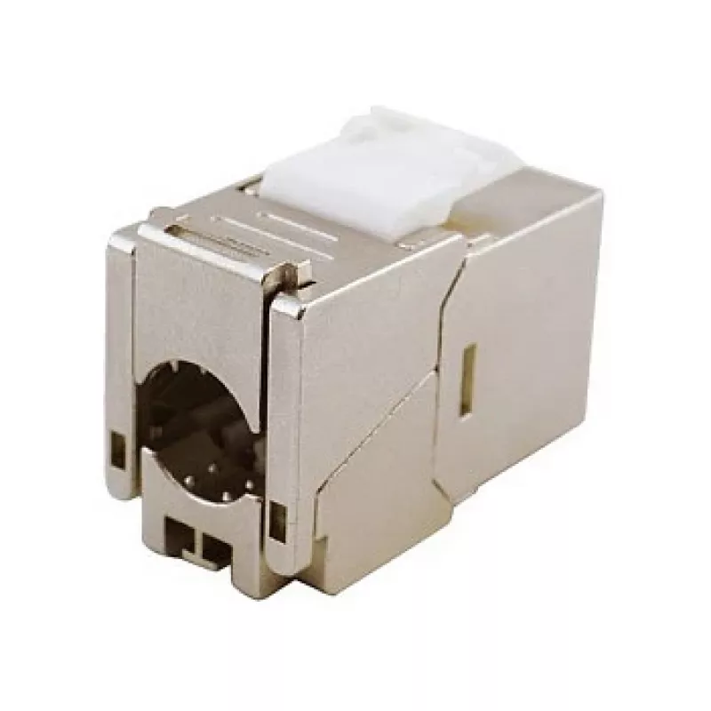 Keystone Jack Cat.6A blindado fino, EQUIP 767223, sem ferramentas, RJ-45, plano, prateado, 8 unid.