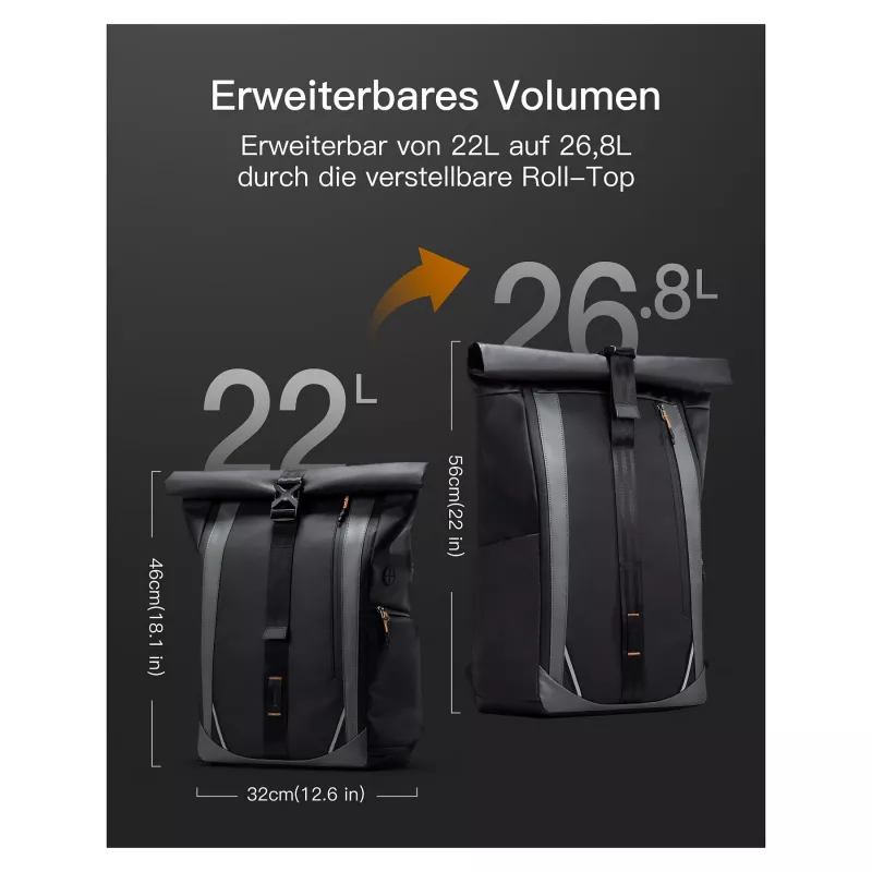 Mochila para portátil inateck 15,6 BP01009 preta 22-26,8 L