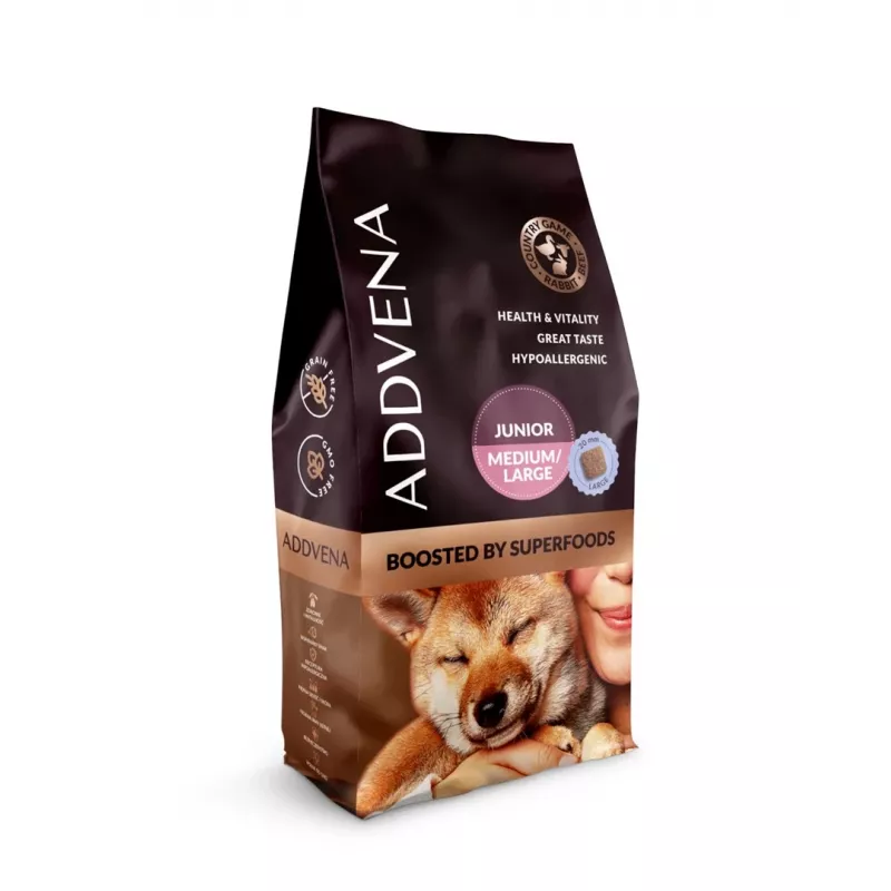 ADDVENA Boosted by superfoods Junior Medium/Large Beef - alimentação seca - 10kg