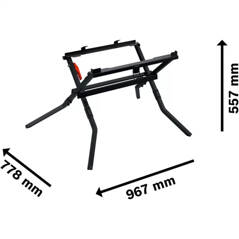 Mesa de transporte e trabalho Bosch GTA 571 Professional para serras de bancada GTS 70-216 e GTS 18V-70 (preto)