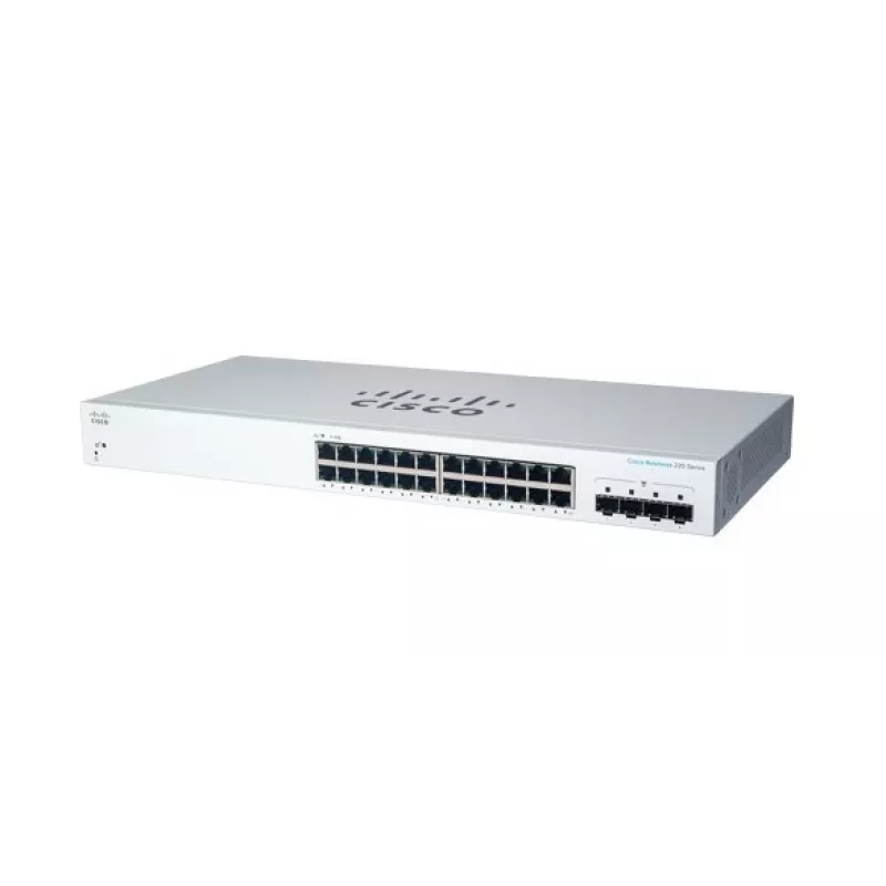 Comutador gerido L2 Gigabit Ethernet Cisco CBS220-24T-4G — 24x 10/100/1000 RJ-45, 4x SFP, 1U, 56 Gbit/s