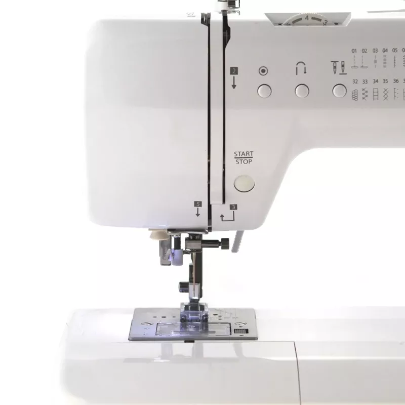 Máquina de costura doméstica mecânica lucznik Malwina 2070 — 63 pontos, largura de ponto 7 mm, 99 programas, casa de botão automática, braço livre