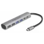 Dock para portátil DeLOCK 64232 com fios USB 3.2 Gen 1 Type-A Type-C Cinzento