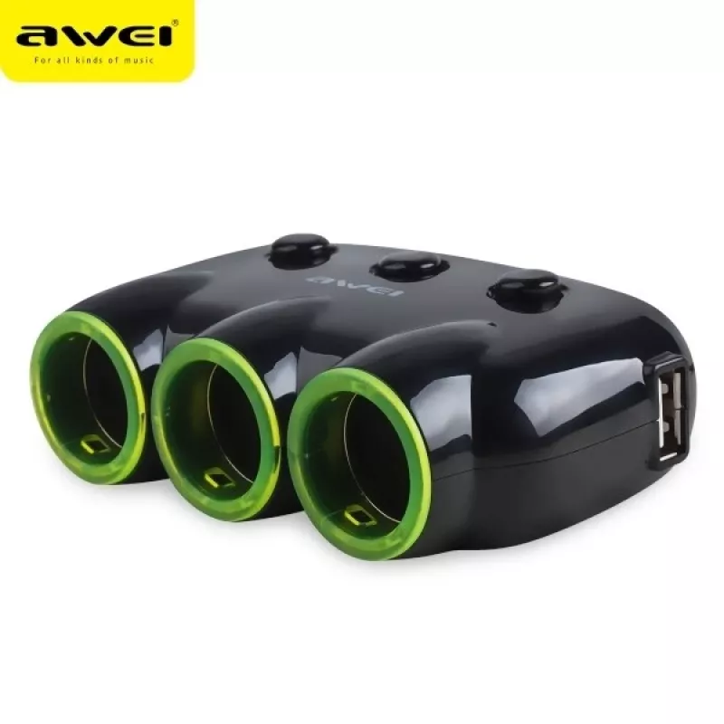 Adaptador para isqueiro de automóvel Awei C-35 para tomadas de 12V e 24V