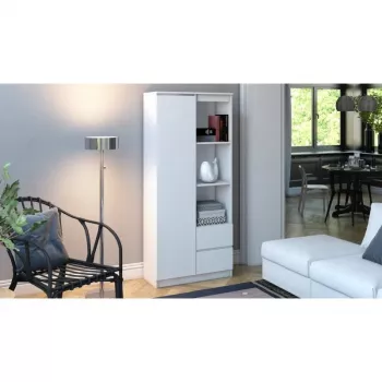 Estante para escritório Top e Shop RS-80 BILY BIEL, aglomerado branco, 7 prateleiras, 800×350×1800 mm
