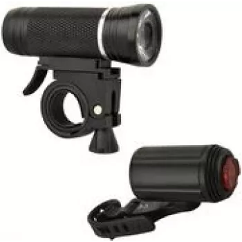 Conjunto de luzes LED para bicicleta FISCHER ALU 30/15 Lux – frente 30 lx / trás 15 lx, caixa em alumínio, até 50.000 h de vida útil