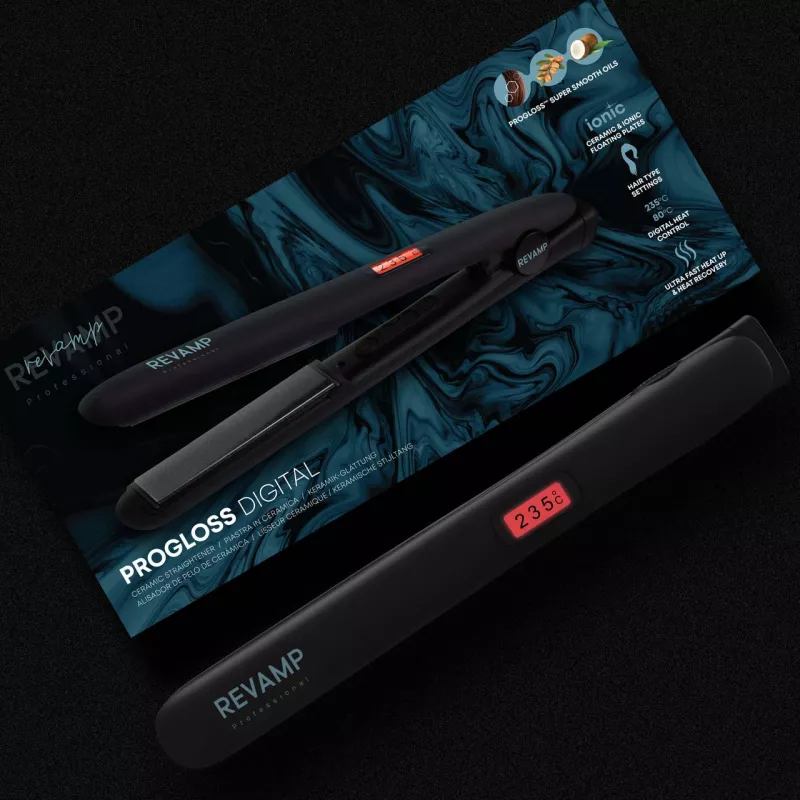 Alisador de cabelo Revamp ST-1000-EU com controlo digital e placas de cerâmica