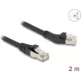 Cabo de rede DeLOCK RJ45 Cat.6A 45° esquerda angular para reto 2 m preto