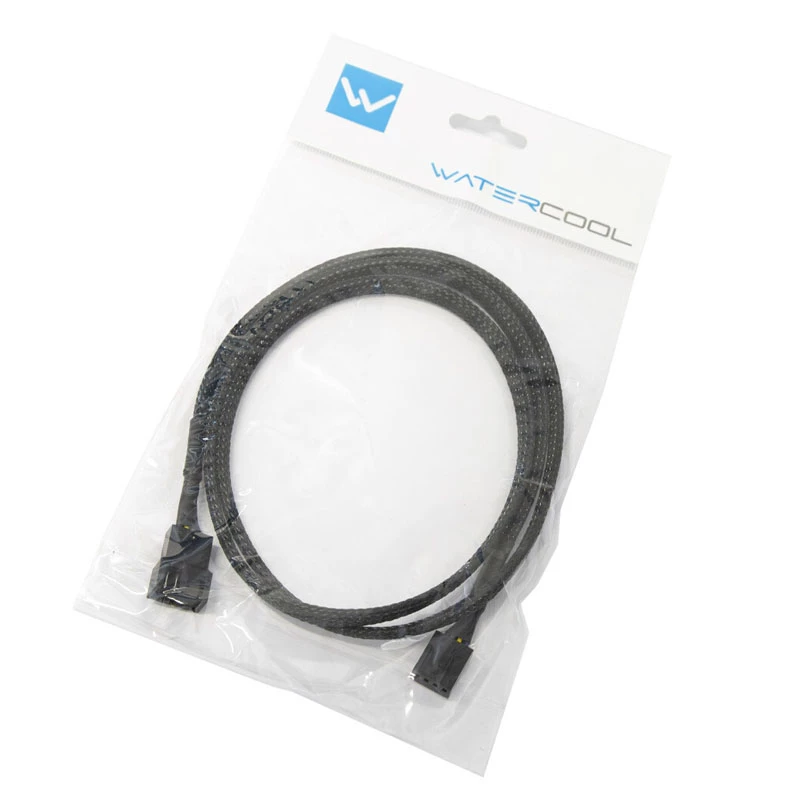 Extensão PWM de 4 pinos Watercool, preta - 90 cm