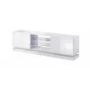 Móvel de TV Cama QIU 200 MDF branco brilhante/branco brilhante
