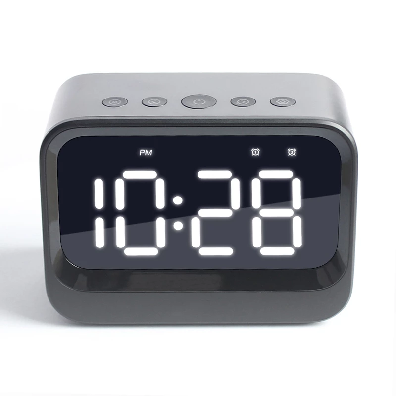 Despertador digital Denver EC-53B preto LCD Bluetooth pilha