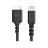 Cabo USB MediaRange MRCS257 0,5 m — Micro-USB B para USB-C, USB 3.2 Gen 1 (5 Gbit/s), preto