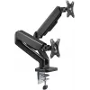 Suporte de mesa Goobay | Suporte para dois monitores com mola a gás | Orientável, inclinável, rotativo | 17-32 inch | Capacidade máxima de carga 9 kg | preto