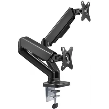 Suporte de mesa Goobay | Suporte para dois monitores com mola a gás | Orientável, inclinável, rotativo | 17-32