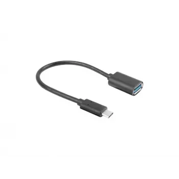 Adaptador LANBERG AD-UC-UA-04 USB Type-C macho - USB Type-A fêmea 15cm preto