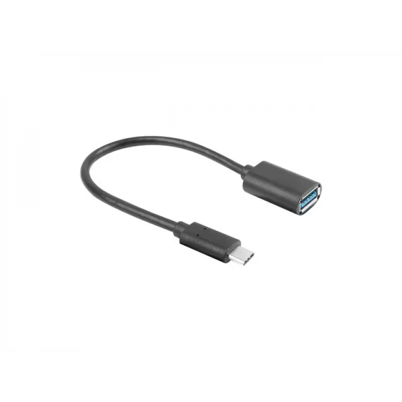 Adaptador LANBERG AD-UC-UA-04 USB Type-C macho - USB Type-A fêmea 15cm preto
