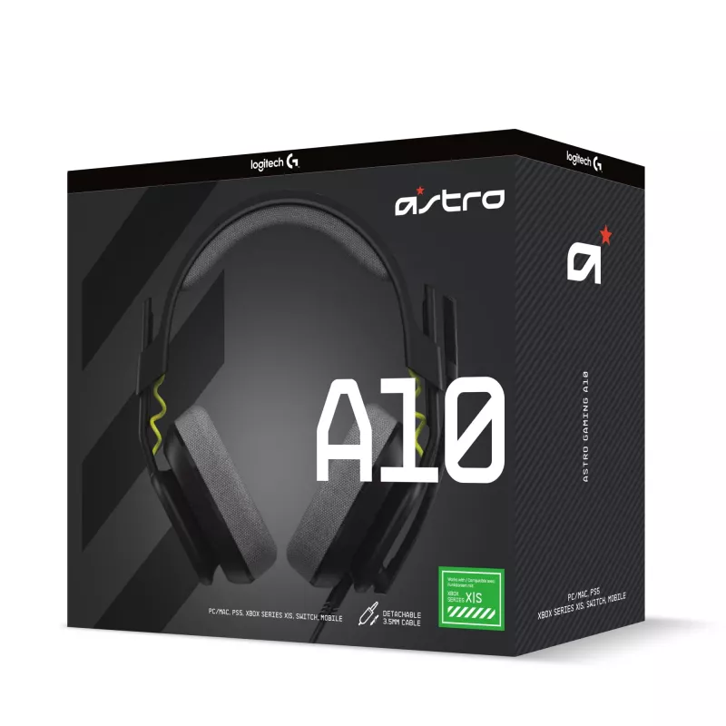 Logitech ASTRO Gaming A10 Gen 2 - Headset - Over-Ear - Com fios - Ficha jack 3,5 mm - Preto (939-002047)