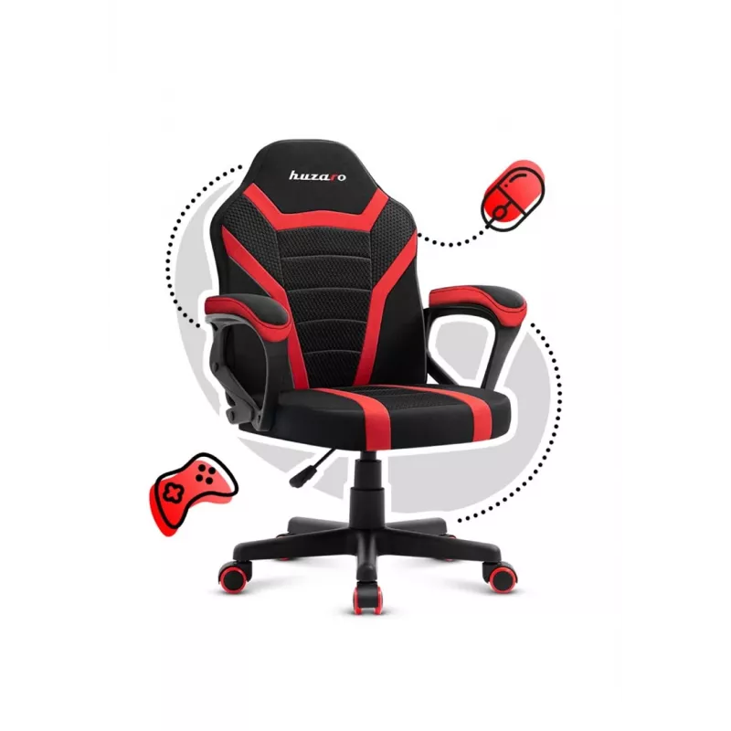 Cadeira gaming para crianças Huzaro Ranger 1.0 vermelha Mesh, preta, vermelha