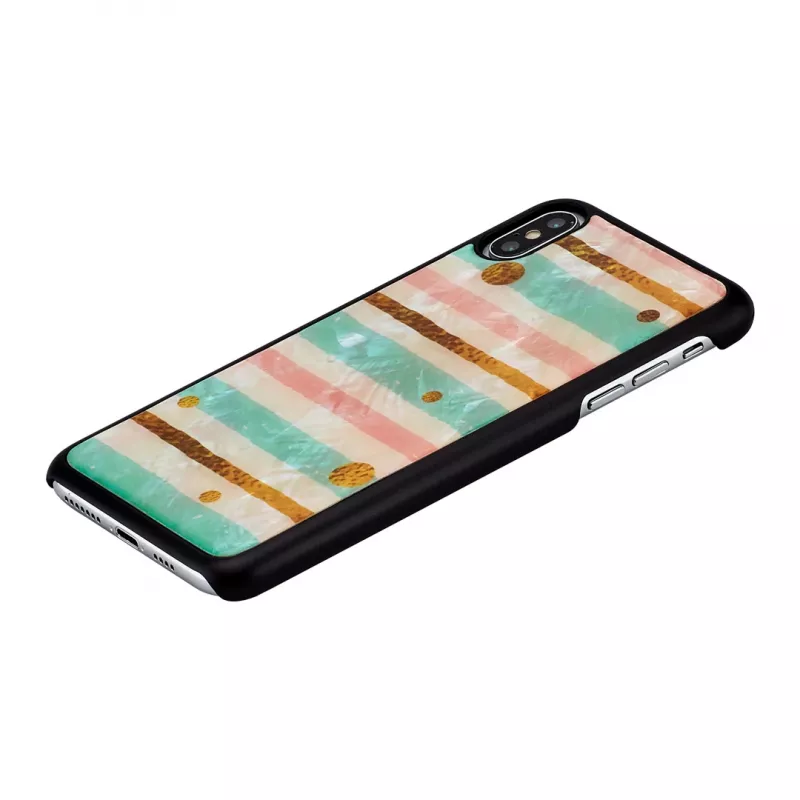 Capa de proteção para smartphone iKins para iPhone XS Max — Pop Mint preta, concha rígida com bordas elevadas