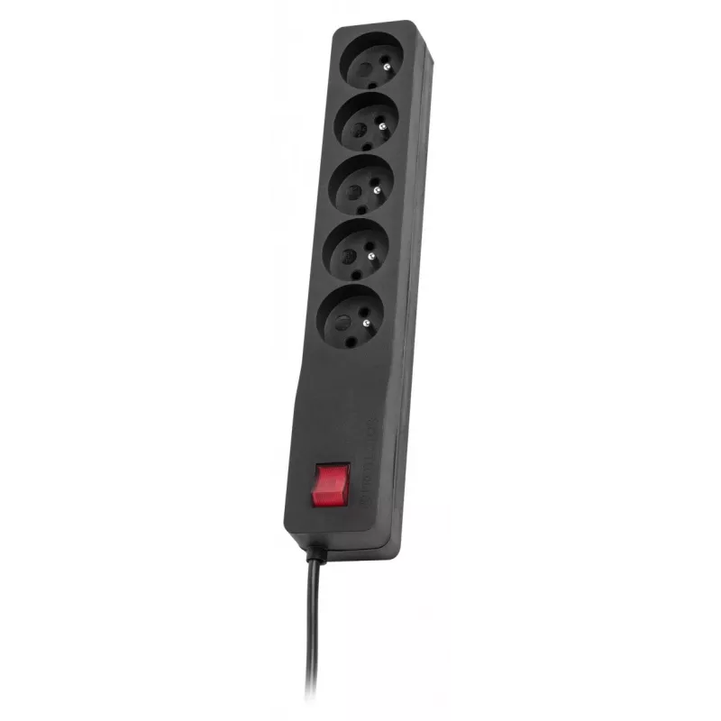Extensão elétrica Lestar 3 m interior preto com interruptor on/off e luz de controlo, 230 V AC, 10 A