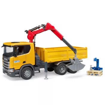 Camião de construção de brincar BRUDER Scania Super 560R com grua e 2 paletes