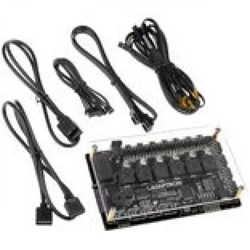 Controlador automático Lamptron CT630 PWM ARGB — controlador compacto de ventoinhas PWM-ARGB, preto