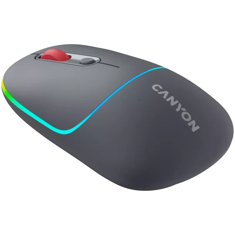 Rato sem fios Canyon MW-22 2em1 RGB - Cinzento - Bluetooth/RF - 1.600 dpi - recarregável