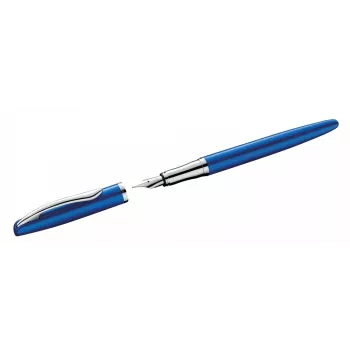 Caneta de tinta permanente Pelikan Jazz Noble Elegance P36 sistema de cartuchos azul prateado