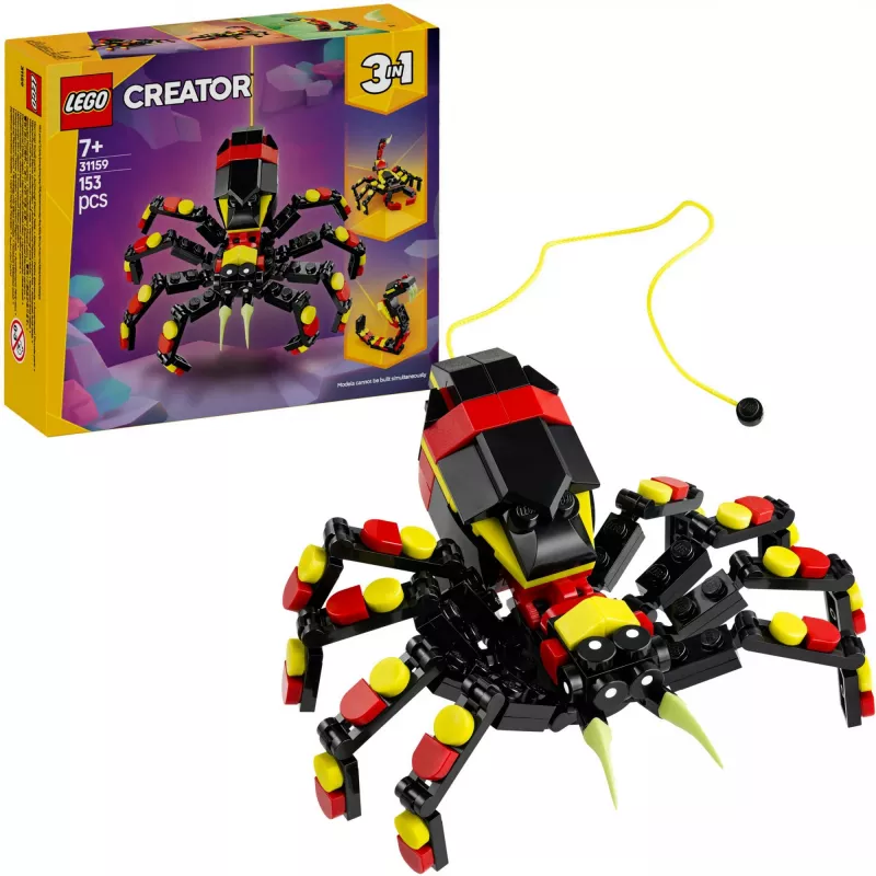 LEGO Creator 3-em-1 modelo de aranha para construir 31159 — 153 peças, idade 7+, 110×150×50 mm