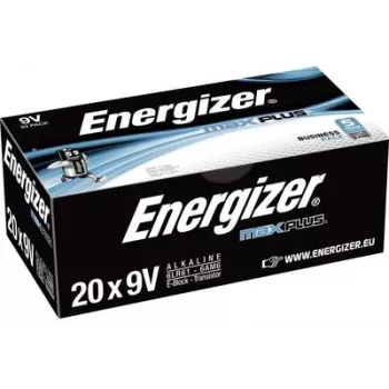 Energizer pilha de 9 V bloco alcalina de manganês Max Plus Industrial 9 V 20 unid. (E301323200)